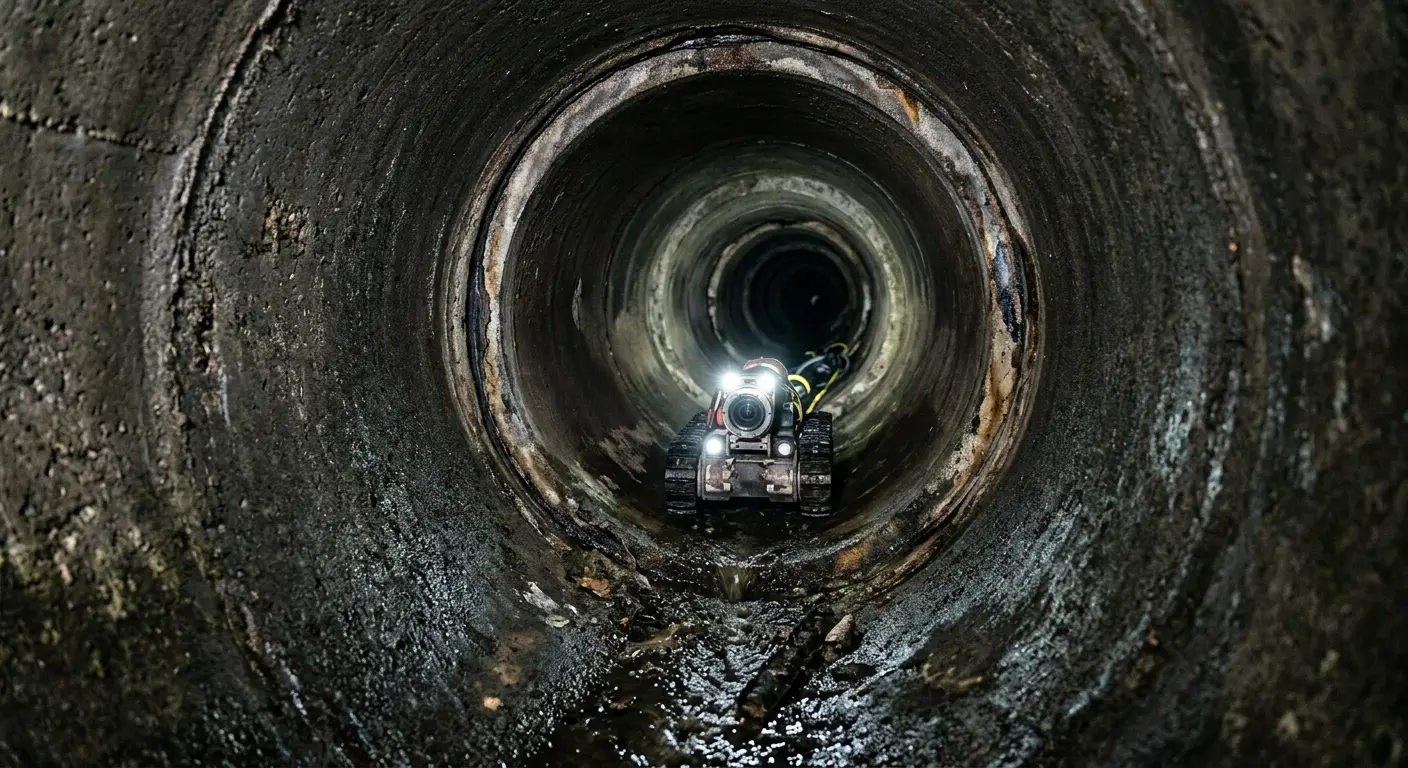 Robotic sewer camera inspecting pipe interior for Sewer Line Cleaning in Parkwood